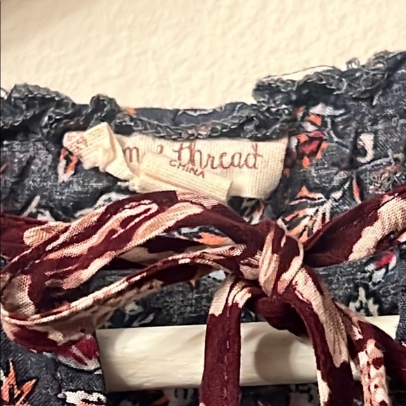 Hem & Thread Floral Mini Dress - Black and Pink 312 boho - Picture 9 of 15